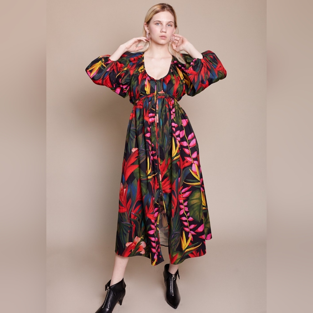 Mara Hoffman Simone Floral Puff Sleeve Dress